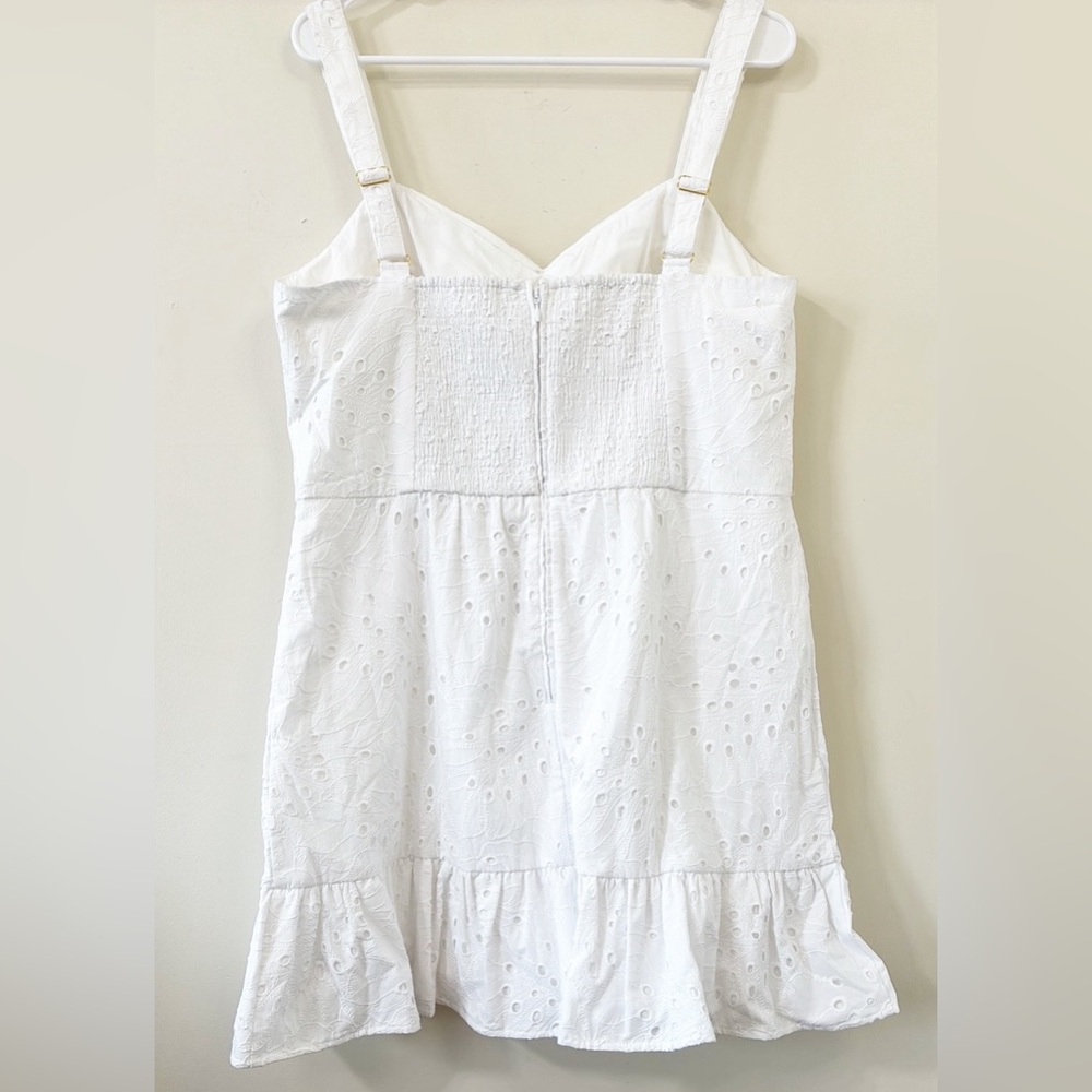 New Lilly Pulitzer Rocko Eyelet Romper Resort White Tropical Leaf Eyelet Size 14 - Picture 8 of 12